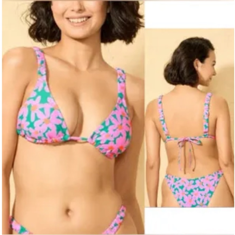 wild fable Pink Floral & Green Two-Piece Swim Bikini